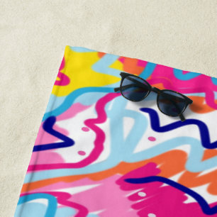 Bright Colourful Abstract Art Beach Towel