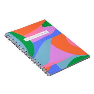 Bright Colourful Abstract Art Personalized Name Notebook