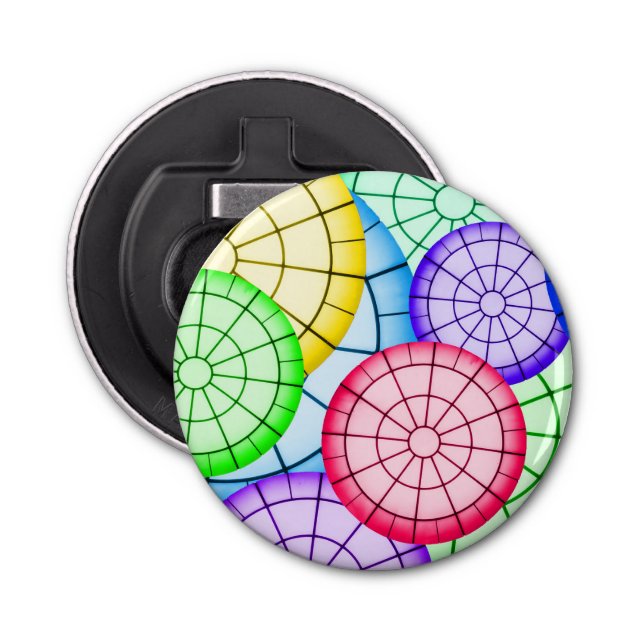 Bright Colourful Abstract Circles Pattern Bottle Opener (Front)
