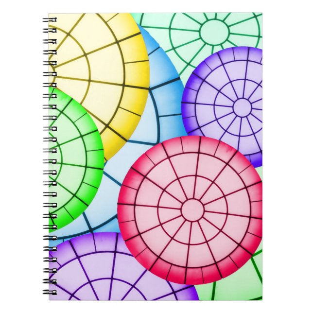 Bright Colourful Abstract Circles Pattern Notebook (Front)