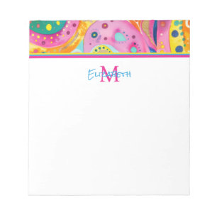 Bright Colourful Abstract Geometric Recipe Notepad