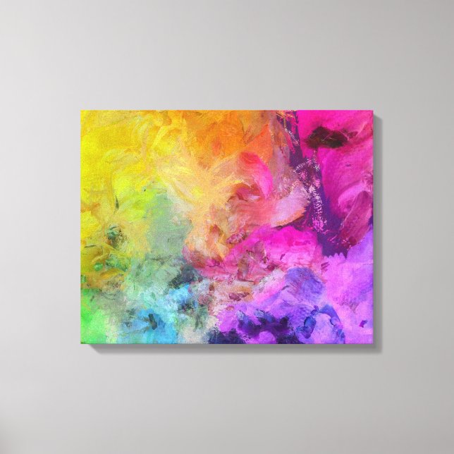Bright Colourful Abstract Painting Canvas Print (Front)