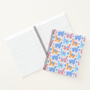 Bright Colourful Alpaca Pattern Notebook