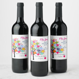 Bright colourful apple tree helping us grow wine label