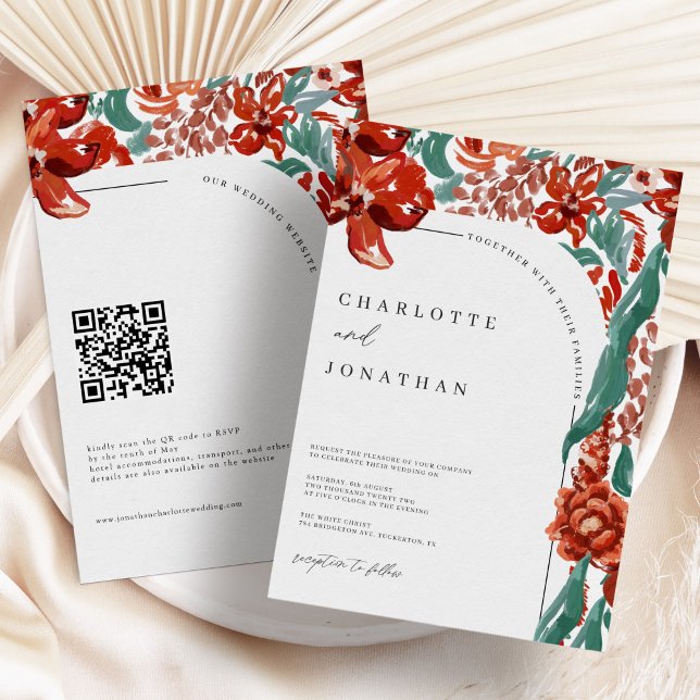 Bright Colourful Autumn Floral Wedding Invitation (Creator Uploaded)