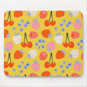 Bright Colourful Berry Fruit Pattern Mouse Pad