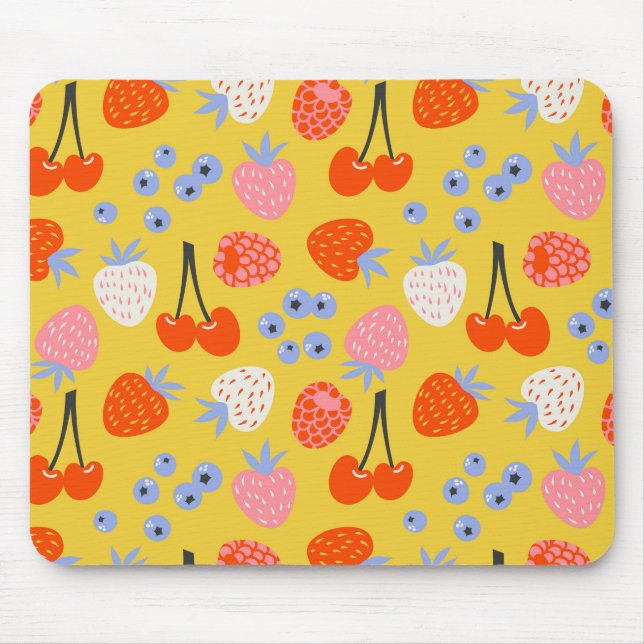 Bright Colourful Berry Fruit Pattern Mouse Pad (Front)