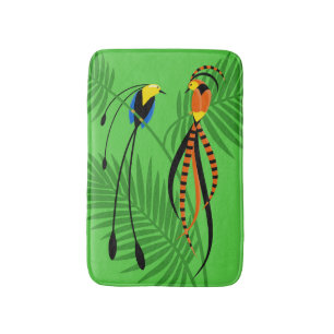 Bright Colourful Birds of Paradise Bath Mat