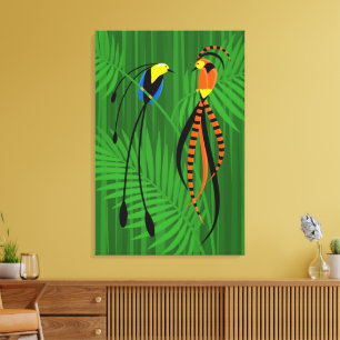 Bright Colourful Birds of Paradise Canvas Print
