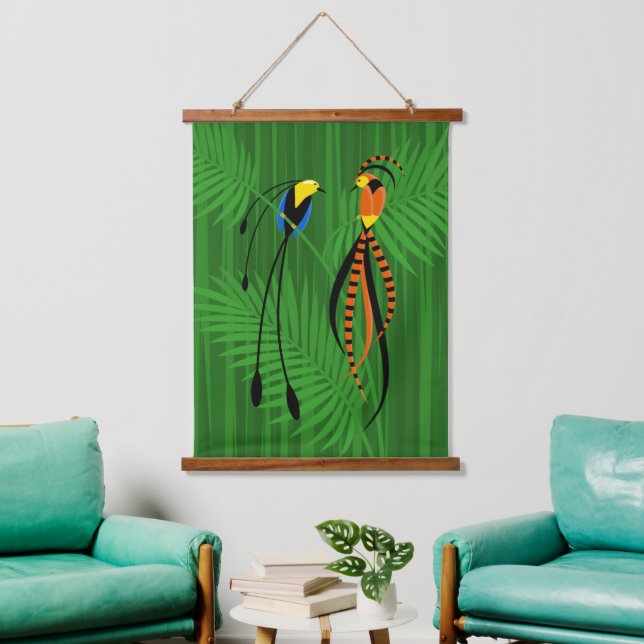 Bright Colourful Birds of Paradise Hanging Tapestry (Living Room)