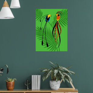 Bright Colourful Birds of Paradise Poster