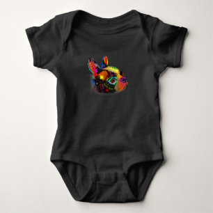 Bright Colourful Boston Terrier Watercolor Dog Art Baby Bodysuit