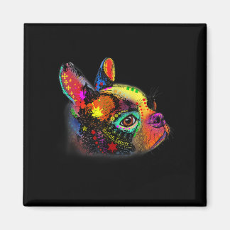 Bright Colourful Boston Terrier Watercolor Dog Art Magnet