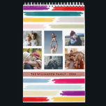 Bright & Colourful Brush Strokes 12 Month Photo Calendar<br><div class="desc">This trendy and very modern 12 month calendar allows you to personalize the front cover and each month with a photo of your choice by using the template boxes provided.</div>