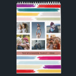 Bright & Colourful Brush Strokes 12 Month Photo Calendar<br><div class="desc">This trendy and very modern 12 month calendar allows you to personalize the front cover and each month with a photo of your choice by using the template boxes provided.</div>