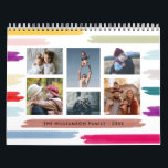 Bright & Colourful Brush Strokes 12 Month Photo Calendar<br><div class="desc">This trendy and very modern 12 month calendar allows you to personalize the front cover and each month with a photo of your choice by using the template boxes provided.</div>
