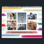 Bright & Colourful Brush Strokes 12 Month Photo Calendar<br><div class="desc">This trendy and very modern 12 month calendar allows you to personalize the front cover and each month with a photo of your choice by using the template boxes provided.</div>