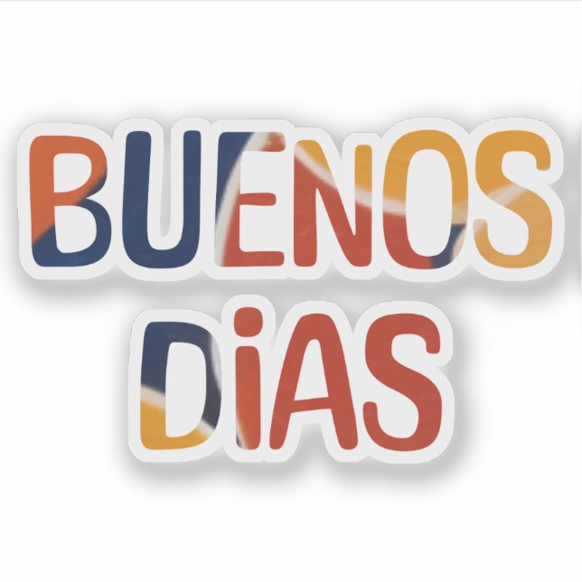 Bright Colourful Buenos Días Spanish Good Morning (Front)