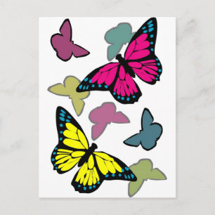 Bright colourful butterflies postcard
