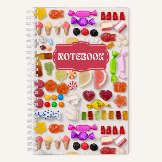 Bright Colourful Candies Fun Notebook (Front)
