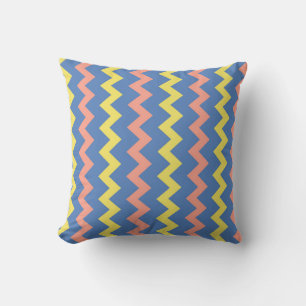 Bright colourful chevron zigzag throw pillow