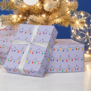 Bright Colourful Christmas Lights Glowing Seamless Wrapping Paper