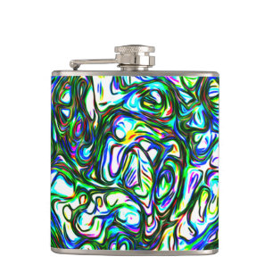 Bright Colourful Cool Funky  Hip Flask