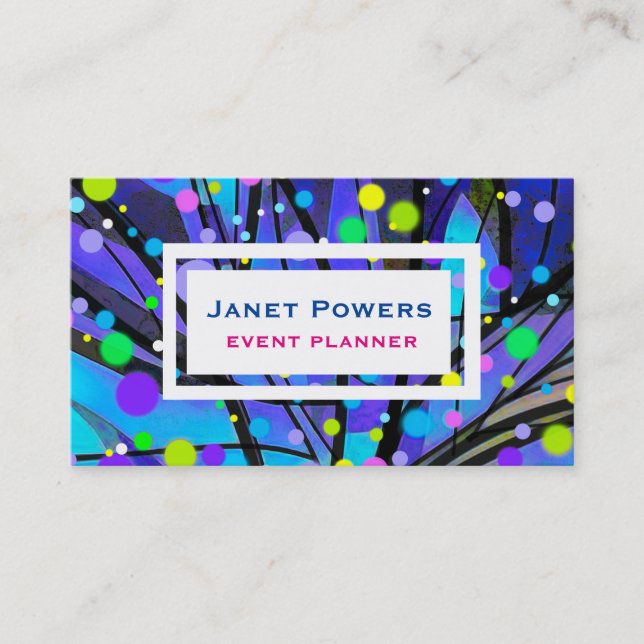 bright colourful dots patterened custom  business card (Front)