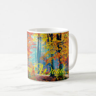 Bright Colourful Fall Forest Trees Coffee Mug