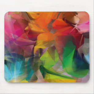 Bright Colourful Feather Art Mouse Pad