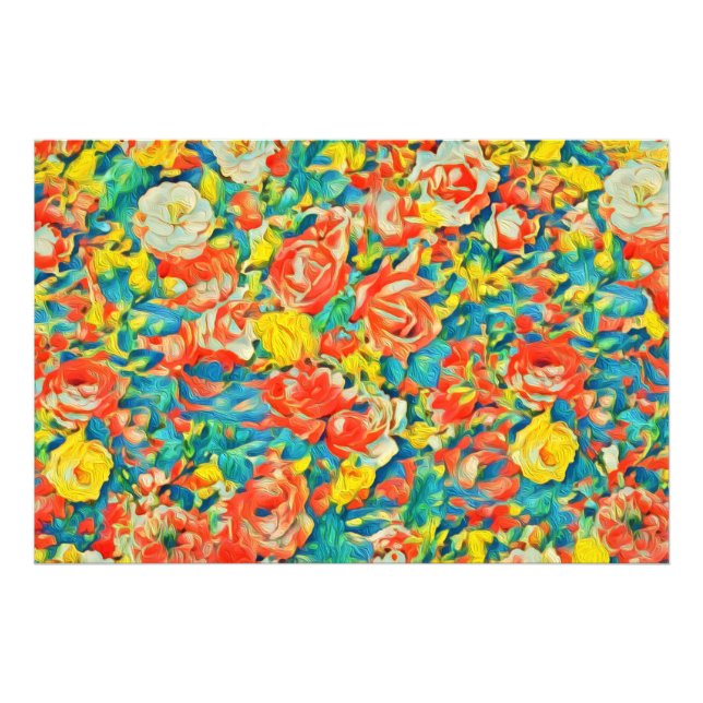 Bright Colourful Floral Blossoming Garden Fine Art Photo Print (Front)