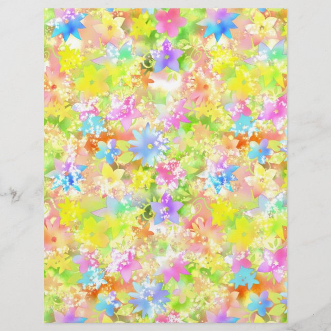 Bright Colourful Floral Craft Paper (Front)