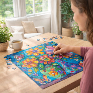 Bright Colourful Floral Jigsaw Puzzle