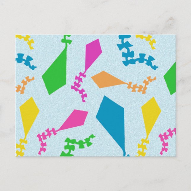 Bright Colourful Flying Kites in the Sky Postcard (Front)