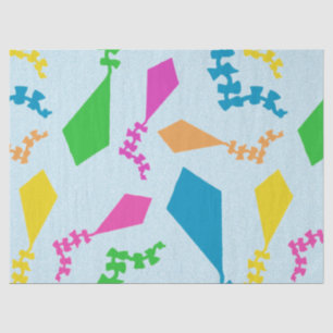 Bright Colourful Flying Kites Pattern Tissue Paper