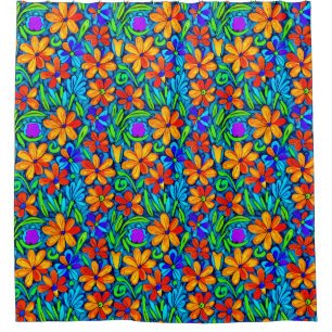 Bright Colourful Folk Art Flowers
