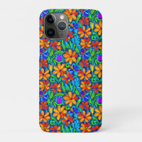 Bright Colourful Folk Art Flowers