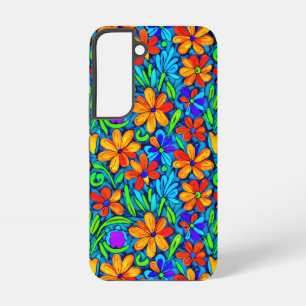 Bright Colourful Folk Art Flowers  Samsung Galaxy Case