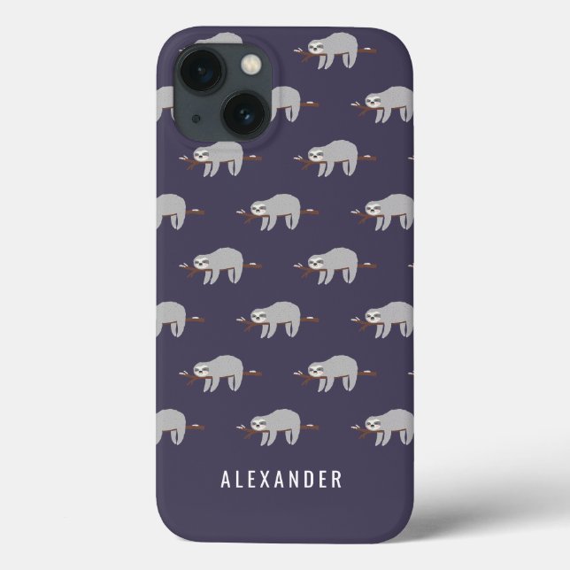 Bright colourful fun cartoon sloth Case-Mate iPhone case (Back)