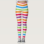 Bright Colourful Fun Striped Pattern Leggings<br><div class="desc">Bright Colourful Fun Striped Pattern all over print fashion leggings from Ricaso</div>