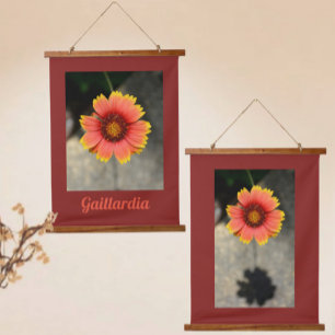 Bright Colourful Gaillardia Flower Photographic Hanging Tapestry