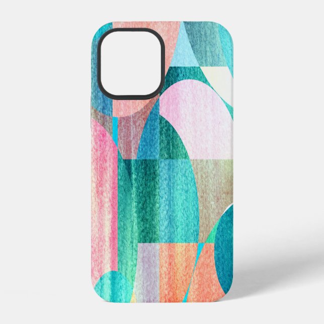Bright, Colourful Geometric Abstract iPhone Case (Back)