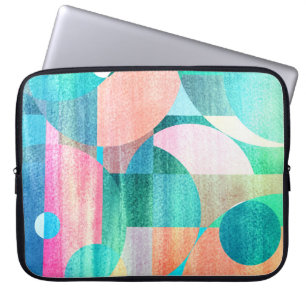 Bright, Colourful Geometric Abstract Laptop Sleeve