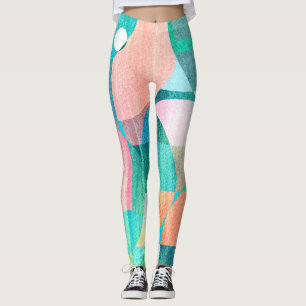 Bright, Colourful Geometric Abstract Leggings