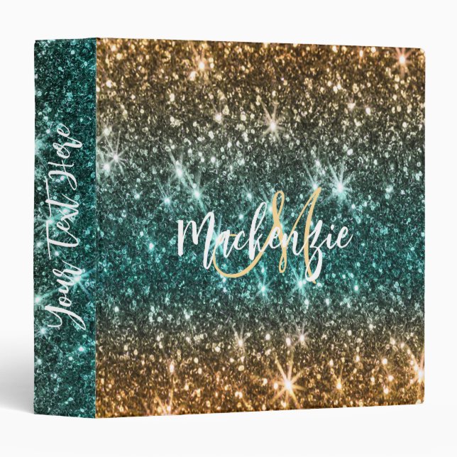 Bright Colourful Glitter Binder (Front/Spine)