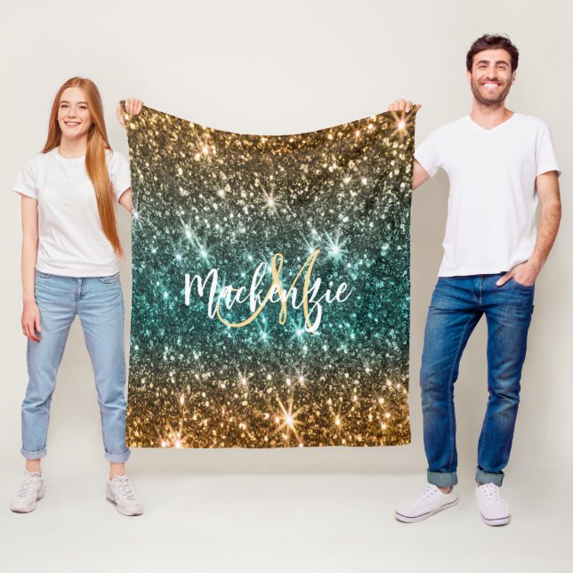Bright Colourful Glitter Fleece Blanket (In Situ)