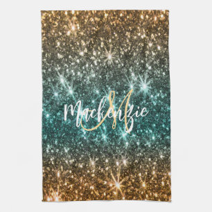 Bright Colourful Glitter Kitchen Towel
