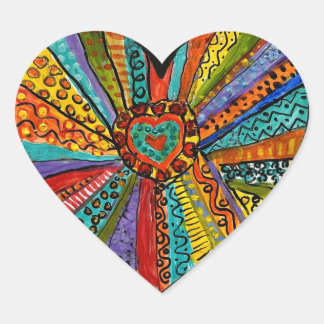 bright colourful heart explosion sticker
