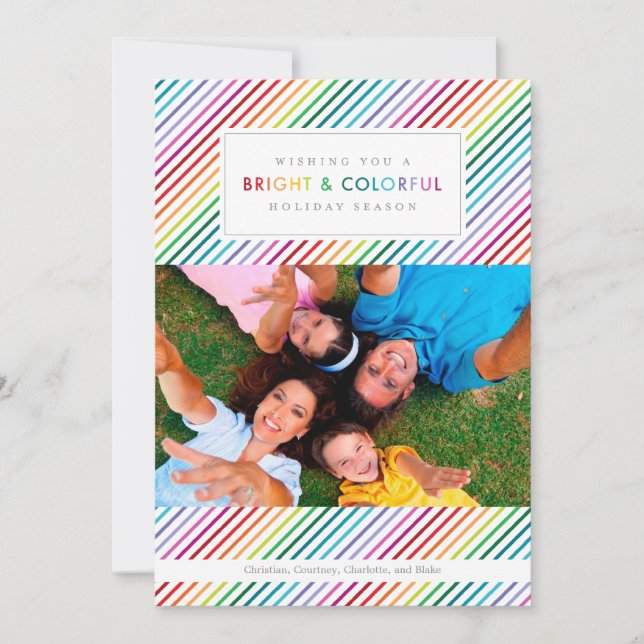 Bright & Colourful Holiday Photo Cards (Front)
