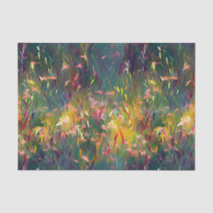 Bright, colourful, impressionist style wildflowers tissue paper